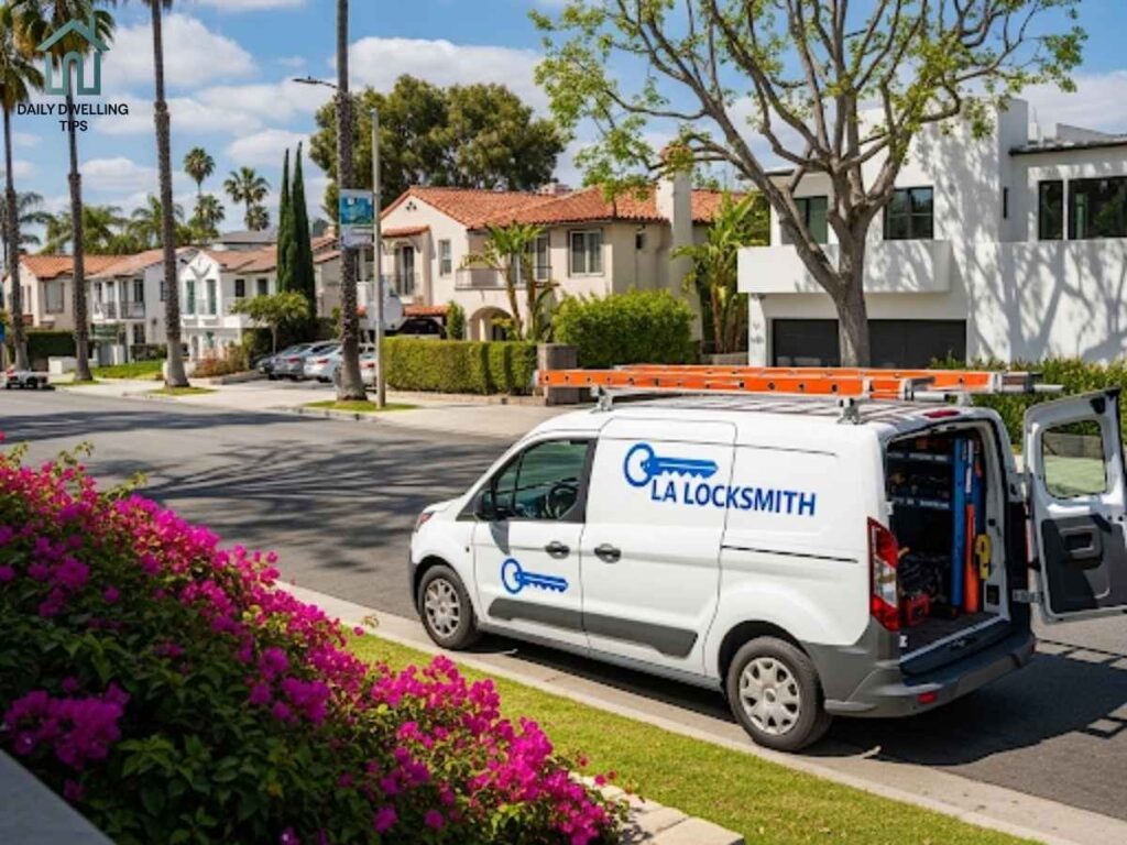 How to Find a Reliable Point Loma Locksmith in Los Angeles 2 Reliable locksmith van parked on a street in Los Angeles serving Point Loma