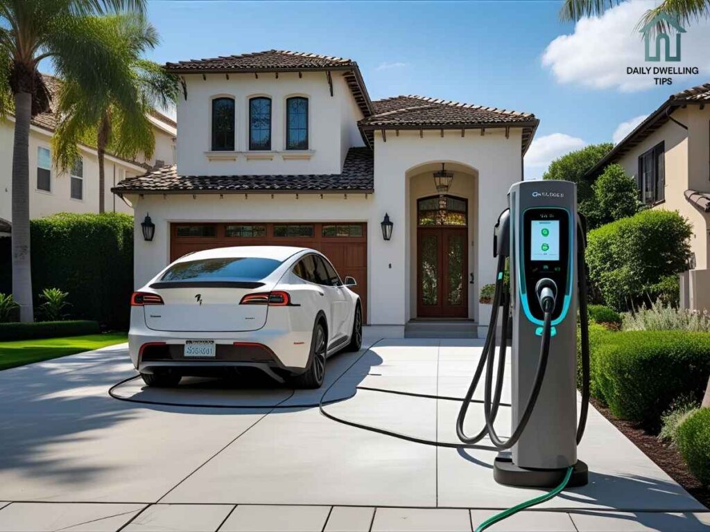 Electric Car Charging at Your Fresno Home in Los Angeles 2 Los Angeles home driveway with electric vehicle Level 2 charger
