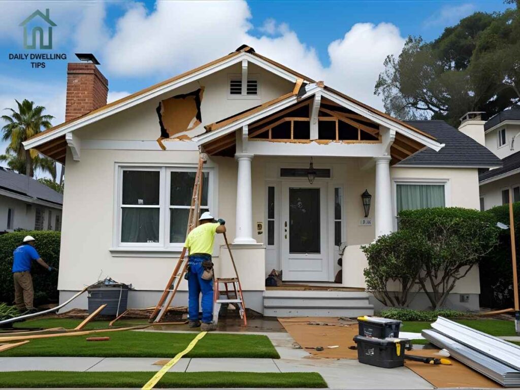 Damaged roof flashing replaced on Los Angeles bungalow after rain