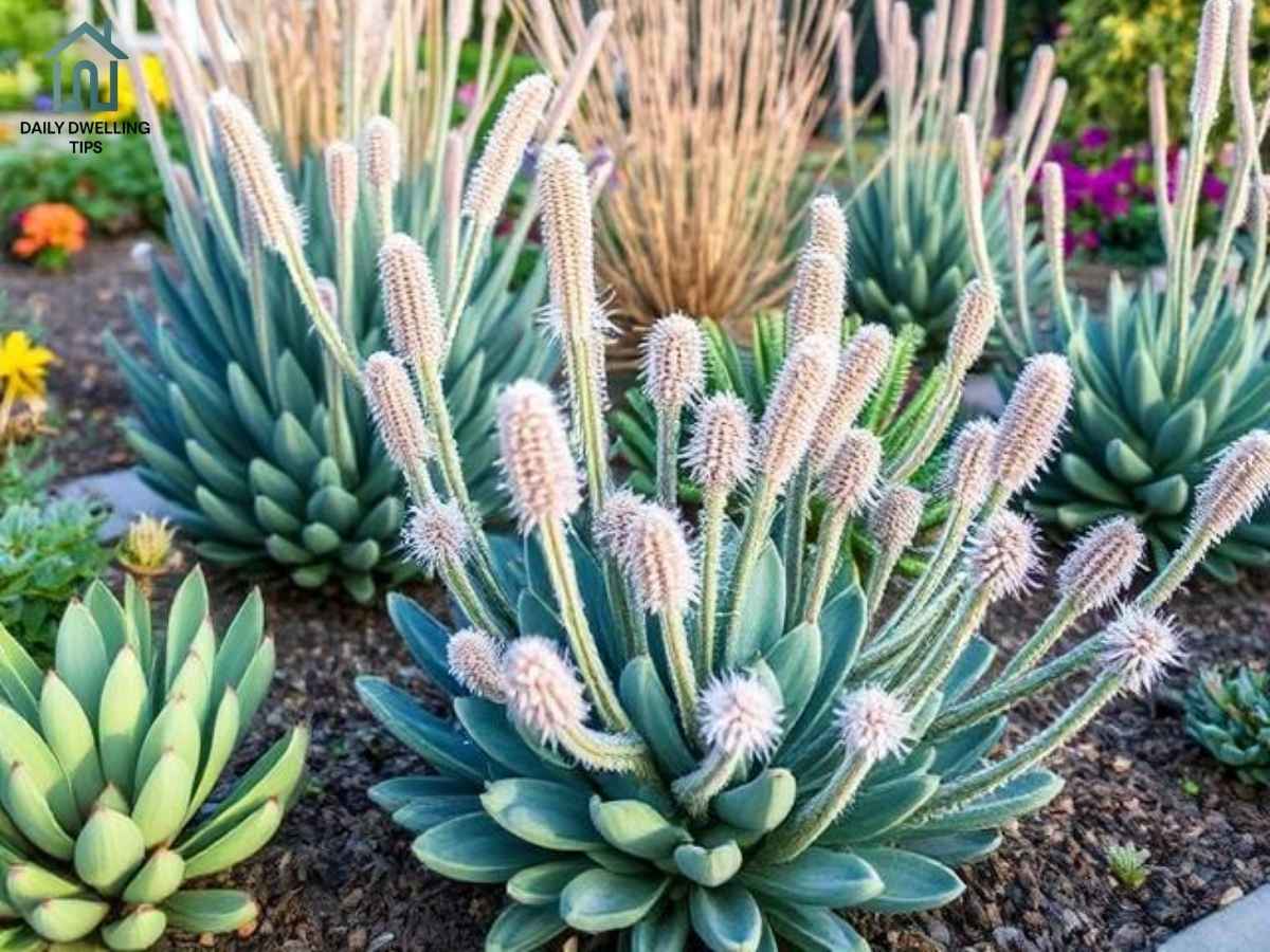 Winterizing drought-tolerant plants in a Los Angeles residential garden