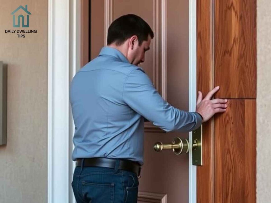 Bixby Knolls Locksmiths with Fast Response in Los Angeles 1 Professional locksmith unlocking front door in Bixby Knolls, Los Angeles neighborhood during emergency call