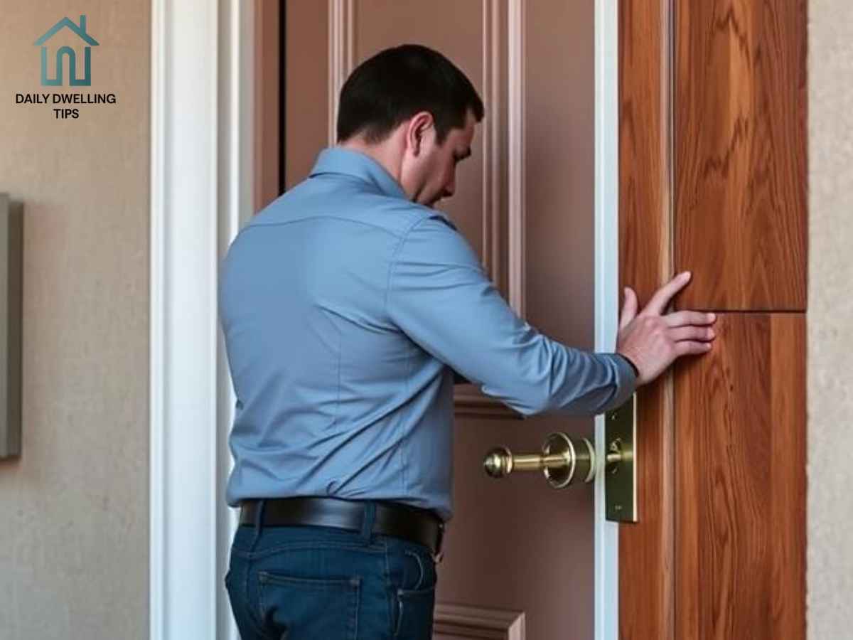 Professional locksmith unlocking front door in Bixby Knolls, Los Angeles neighborhood during emergency call
