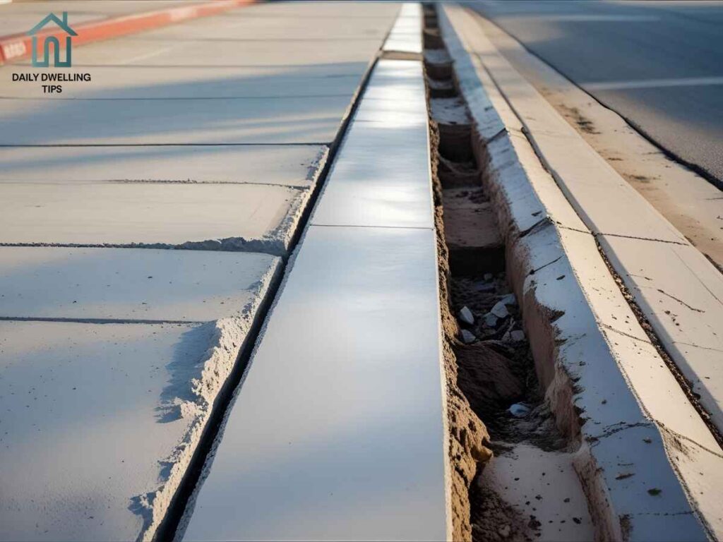 A Local Guide to Marina Boulevard Sidewalk Crack Repairs in Los Angeles 2 A detail shot of a repaired sidewalk, showing the smooth, new concrete contrasting with the older section in Los Angeles