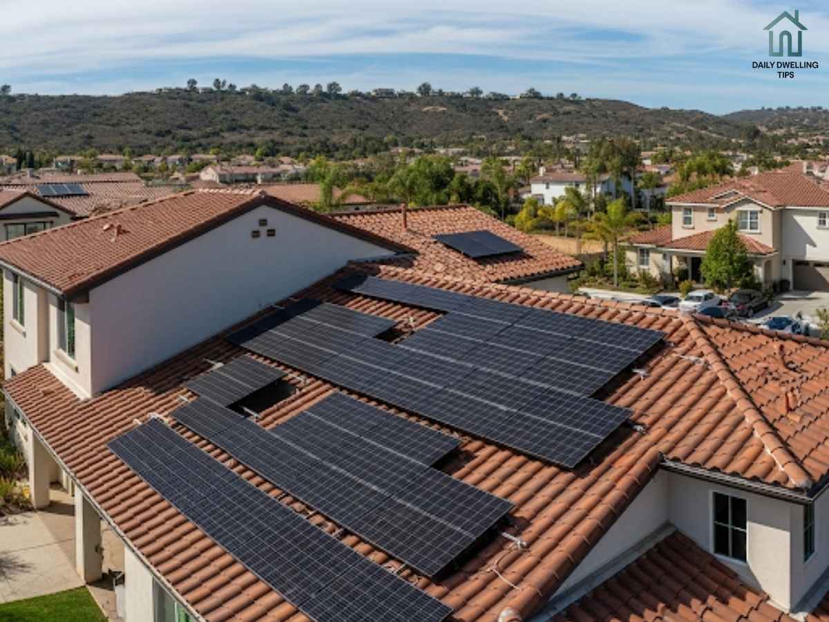 Solar panels installed on a rooftop in Scripps Ranch Los Angeles