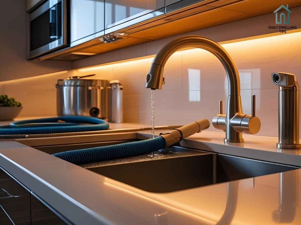 Fixing Clogged Drains in Cambrian Condos: The Local’s Guide to Fast, Lasting Solutions in Los Angeles 2 Modern Cambrian condo kitchen sink with drain cleaning tools in Los Angeles